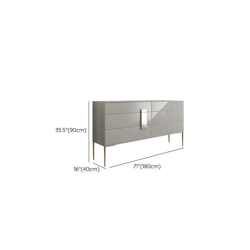 Glam Horizontal Storage Chest Soft-Close Drawers Wood Double Chest