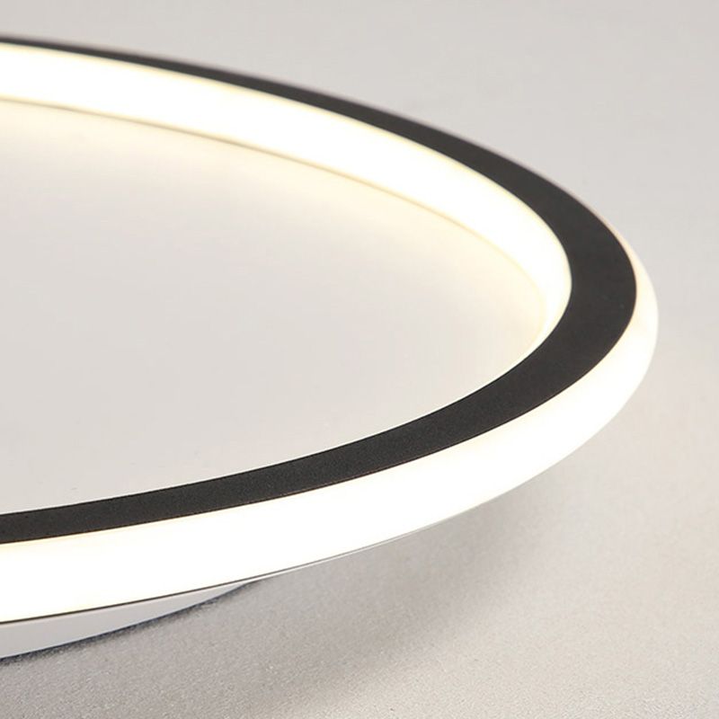 Runde Unterputz-Beleuchtung, minimalistische LED-Deckenleuchte aus Aluminium in Schwarz und Weiß