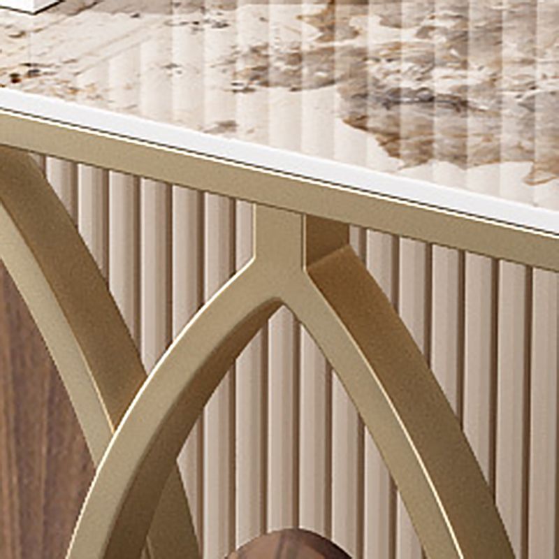 Glam Iron Half Moon Scratch Resistant Stain Resistant End Table