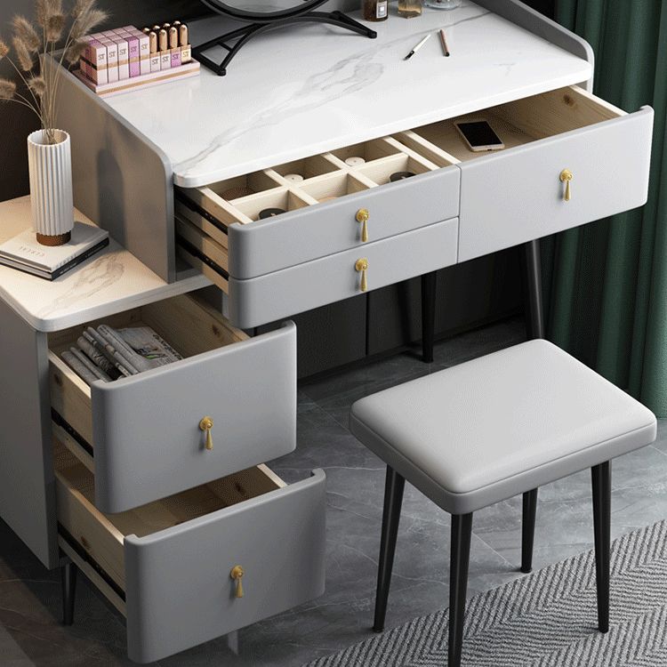 Bedroom Make-up Vanity 31.50" High Modern Dressing Table with 5 Drawers