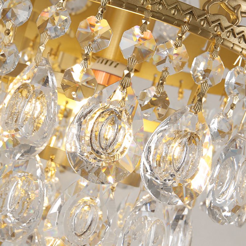 Contemporary Style Geometric Wall Light Crystal Shade Sconce Lamp for Bedroom