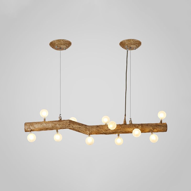 Moderne Harzinsel Kronleuchter Stumpf 1-Licht-Restaurant-Federung mit Glasschatten