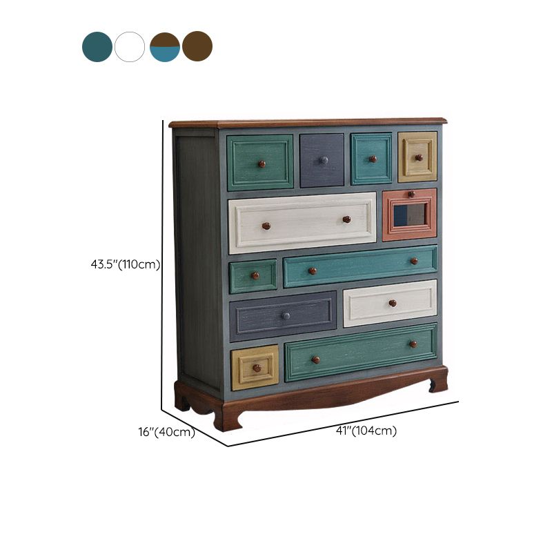 Coastal Storage Chest Dresser Solid Wood Dresser with 8/10/12 Drawers