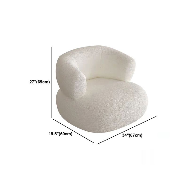 Contemporary Armless Sofa Wool Cloud-Shaped Seating in Cream