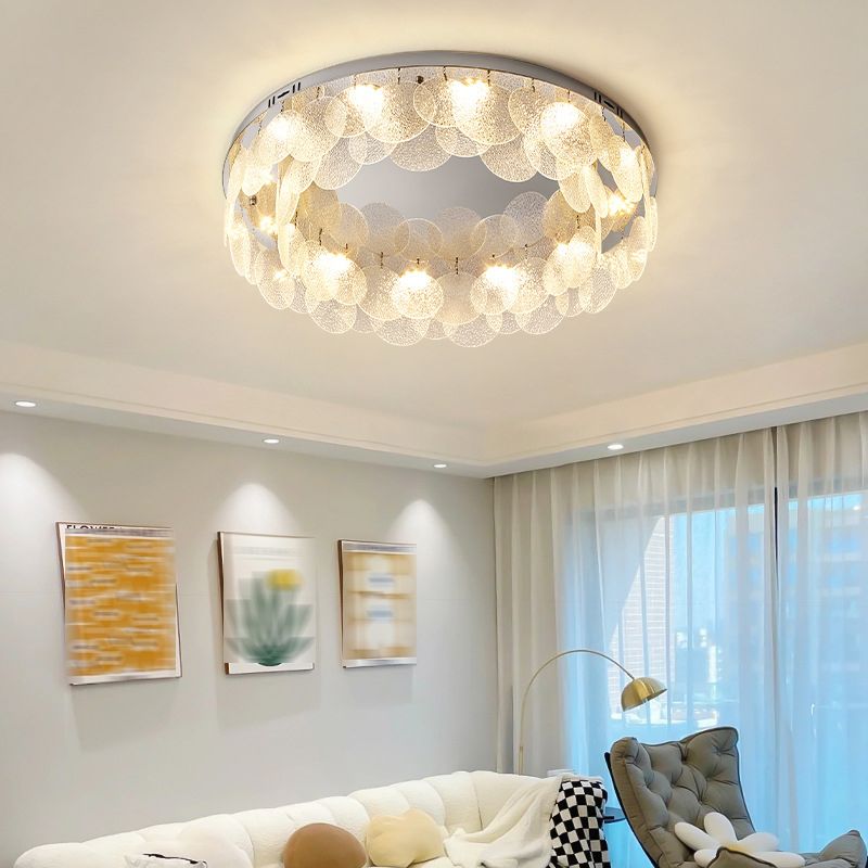 Single Modernism Chrome Flush Mount Lighting LED Ceiling Light for Bedroom