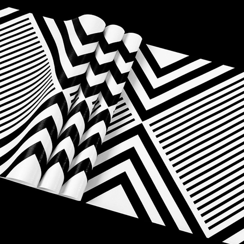 Modern Peel Wallpaper Roll Grey Diamond and Diagonal Stripe Wall Art, 31' L x 20.5" W