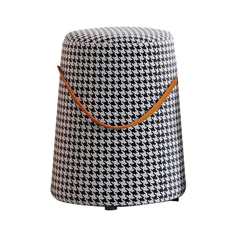 Contemporary Footstool Ottoman Fabric Upholstered Portable Round Ottoman