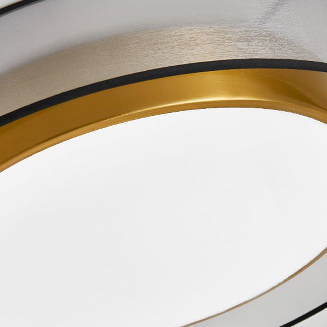 Interior LED Flush - Mount in Black and Gold Finish Round Iron & Plastic Ceiling Flush