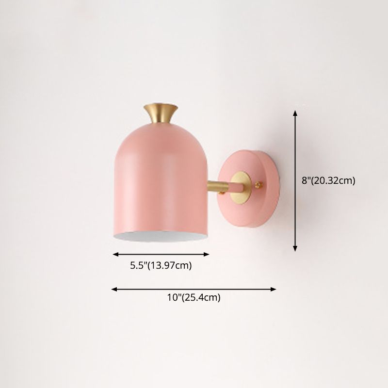 Schattierte Wand montierte Leuchte Nordic-Stil Metall Schlafzimmer Wandleuchte Beleuchtung
