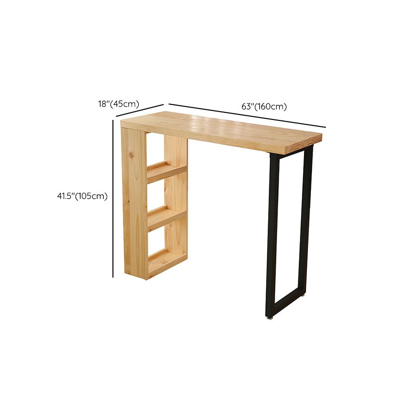 Indoor Contemporary Bar Dining Table Rectangle Pine Wood Bar Table