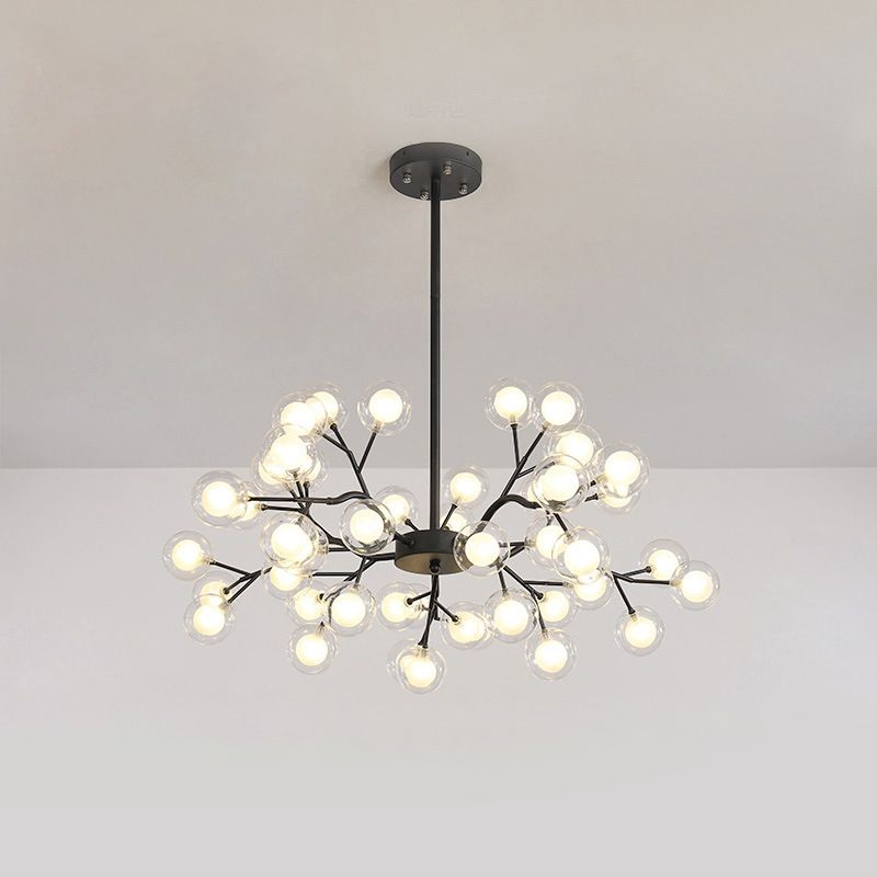 Modern Branch-Like Wireframe Chandelier Metal Living Room LED Hanging Light Fixture