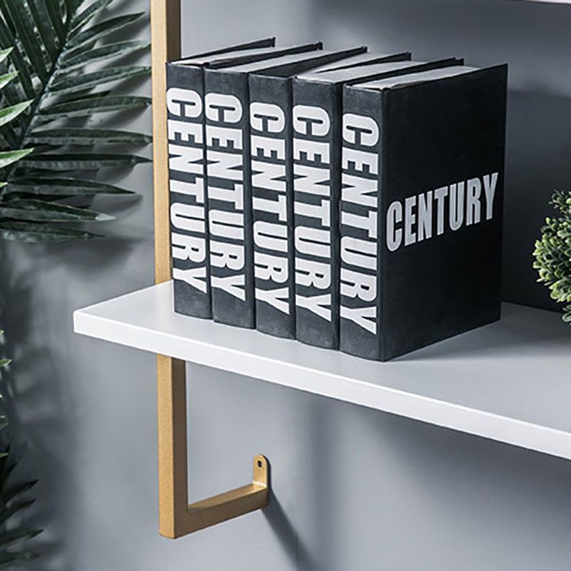 Industrial Wall Unit Bookshelf Metal Frame Solid Wood Shelf Bookshelf