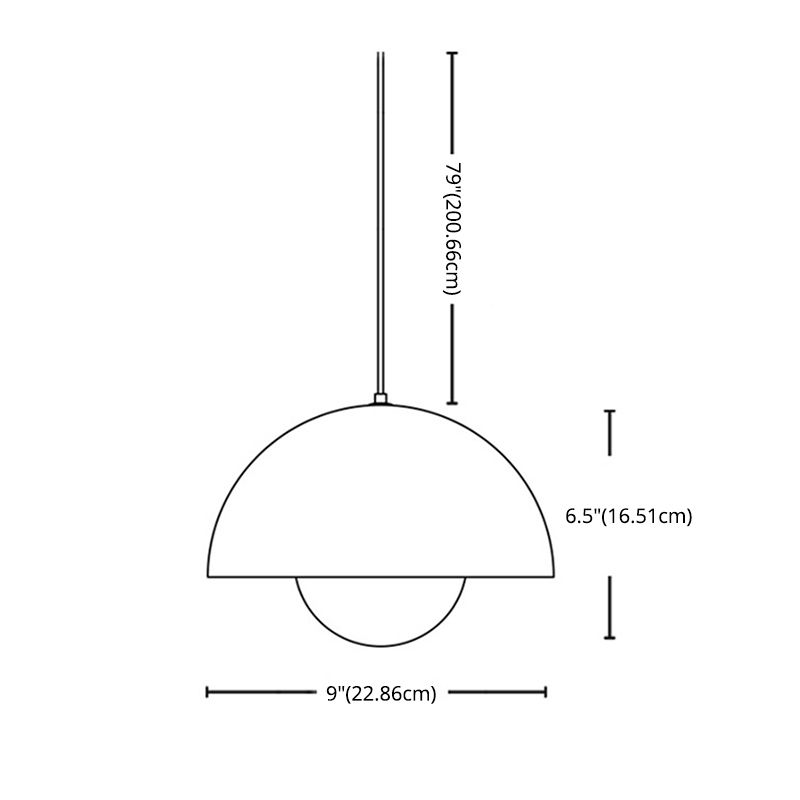Modern Globe Pendant Ceiling Lights 1 Light Pendant with Stainless Steel Shade for Bedroom
