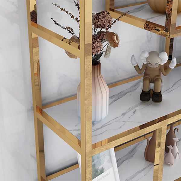 11.81 "W libreria in stile glam in stile libreria aperta con armadi per la casa dell'ufficio