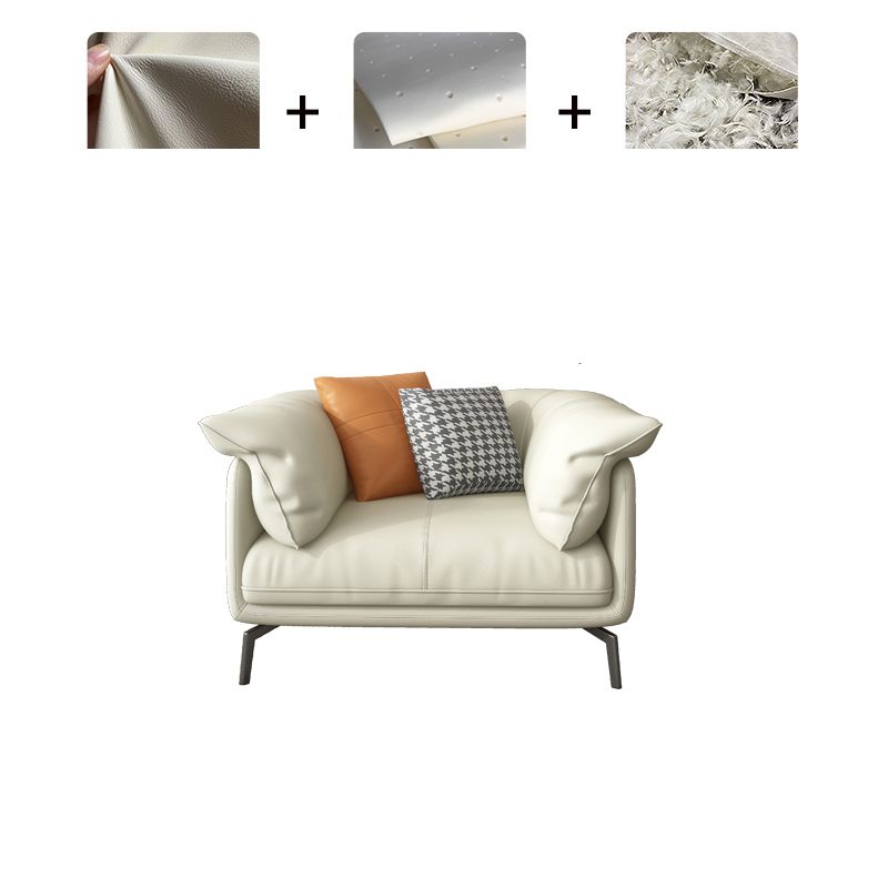 Modern 32.6" H Leather Pillow Top Arm Sofa Bed For Living Room