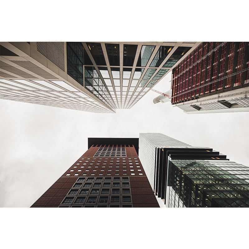 Photography Horizontal City Wall Mural Decal Moisture Resistant for Meeting Room