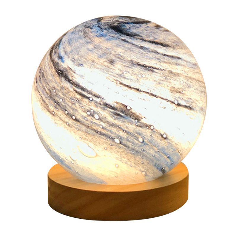 Simple Glass Table Lamp Modern Chargeable LED Desk Light for Living Room