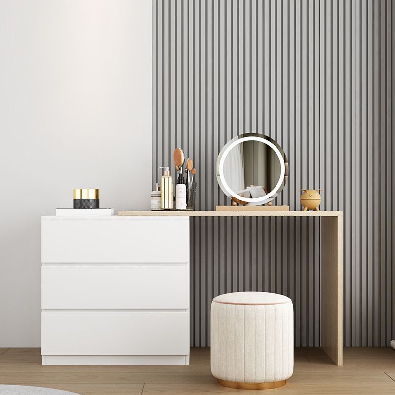 15.75" Wide Make-up Vanity Solid Wood Makeup Vanity Desk Table with Drawers
