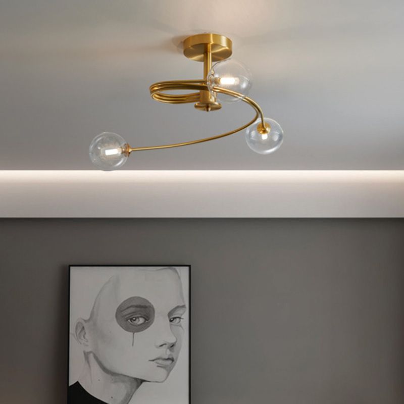 Burbujas de lámpara de montura semi descarga de montura de vidrio contemporáne