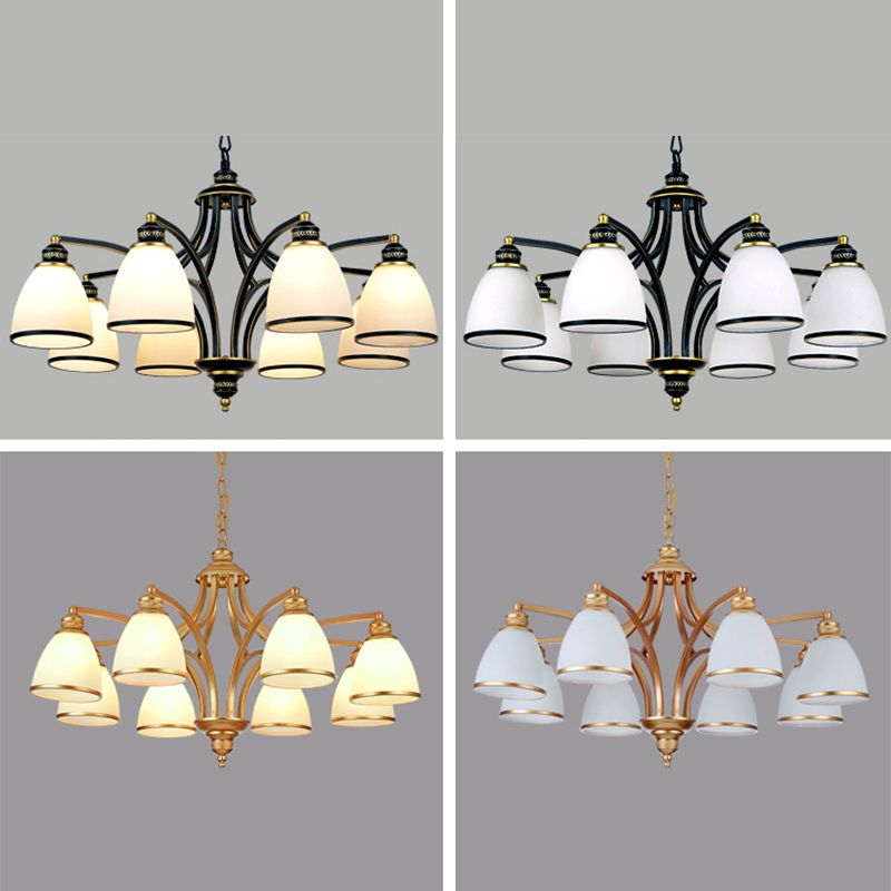 Sputnik Frosted Glass Chandelier Pendant Light Vintage Living Room Chandelier Lighting