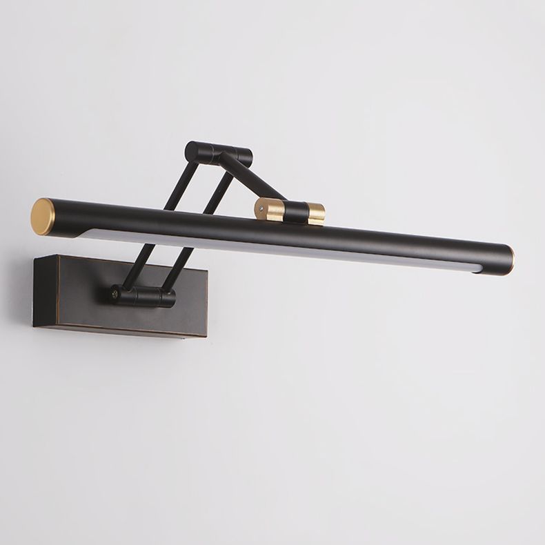Metal Linear Shape Mirror Wall Light Modern 1-Light Swing Arm Mirror Wall Mount Light