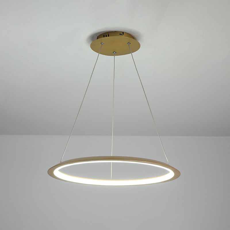 1 Light Round Hanging Light Modern Style Metal LED Hanging Light Fixtures