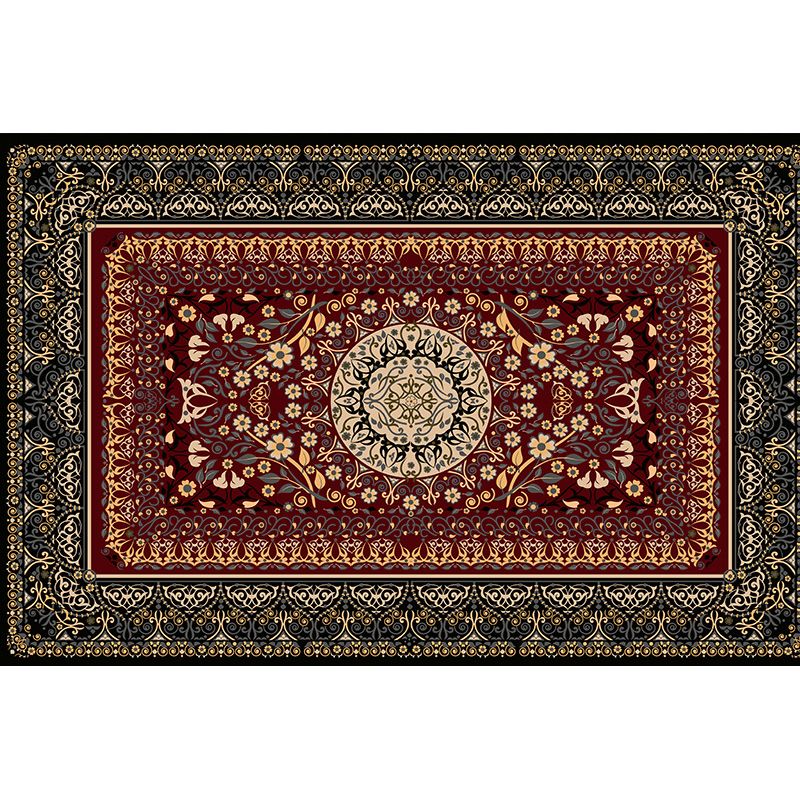 Mitte des Jahrhunderts Indoor Teppich Antiquen Blumendruck Teppich Polyester Anti-Rutsch-Rücken Teppich für Wohnkultur