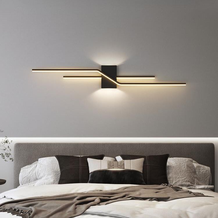 2-Light Modernism Wall Mounted Sconce White/Black LED Wall Light for Foyer
