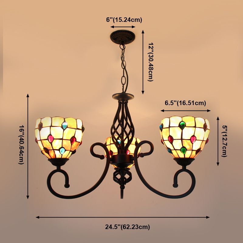 Chandelier en forme de bol coquille de luminaire