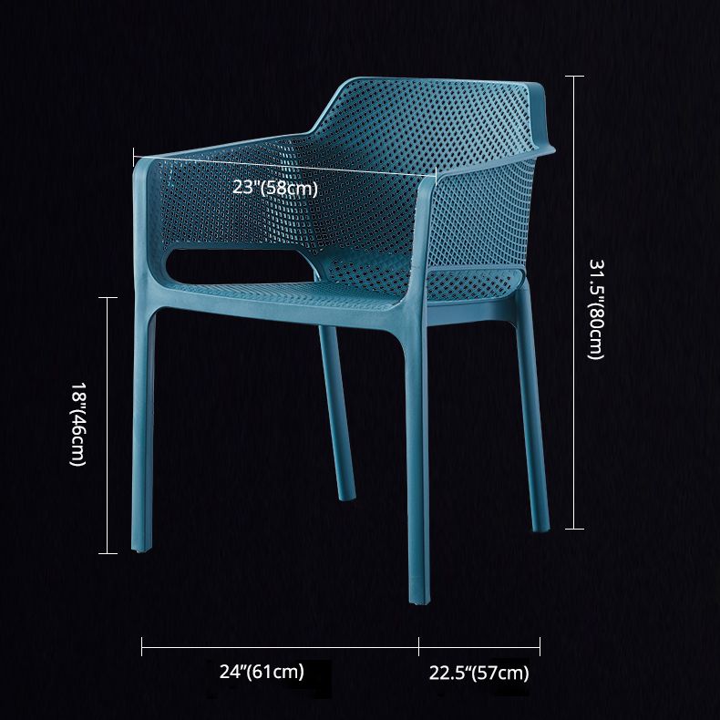 Chaises de bras empilables intérieures en plastique scandinave pour restauration en plastique pour la cuisine