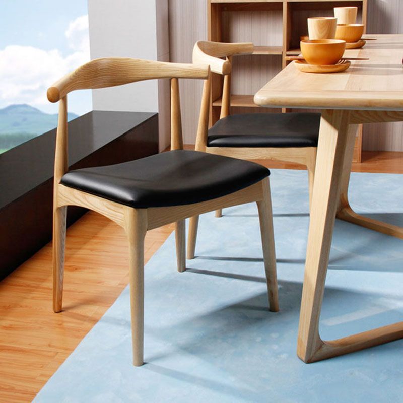 Wood Dining Side Chairs Industrial Style Open Back Side Chair for Kitchen