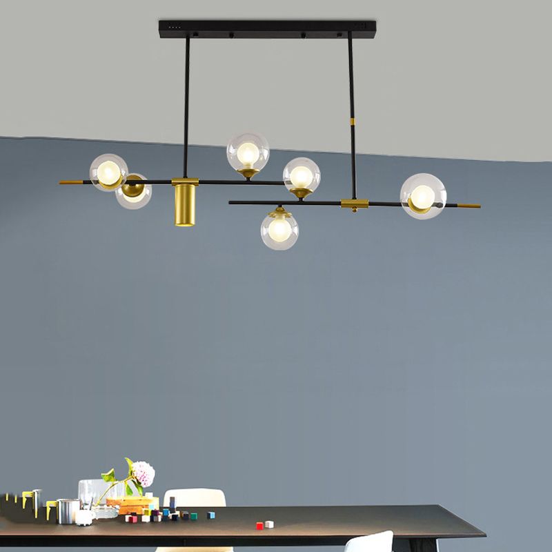 7-Light Modern Kitchen Island Lighting Metal Ceiling Light for Dining Room