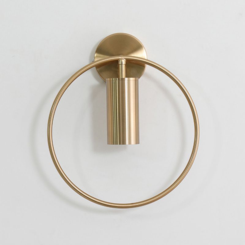 Modern Style Circle Shape Wall Sconce Metal 1 Light Sconces for Bedroom