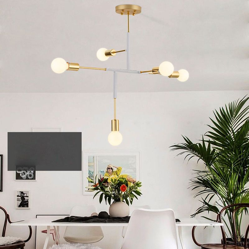 Postmoderne Postmodern Fer and Glass Chandelier Lighttures Restaurage Poulier de suspension