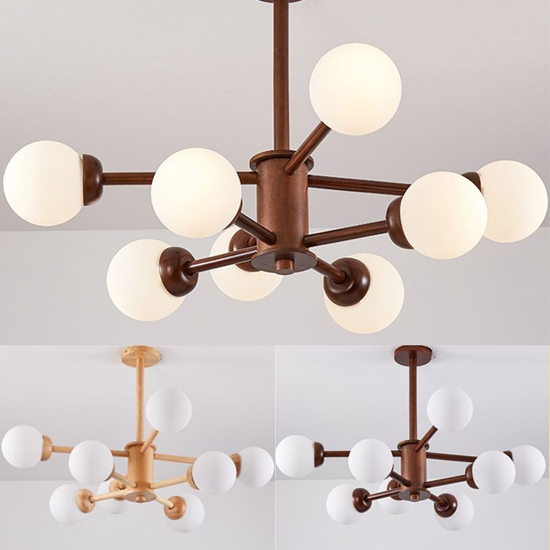 Lámparas de lámpara de lámpara de globo modernas lámparas colgantes colgantes de múltiples cabezas con sombra de vidrio