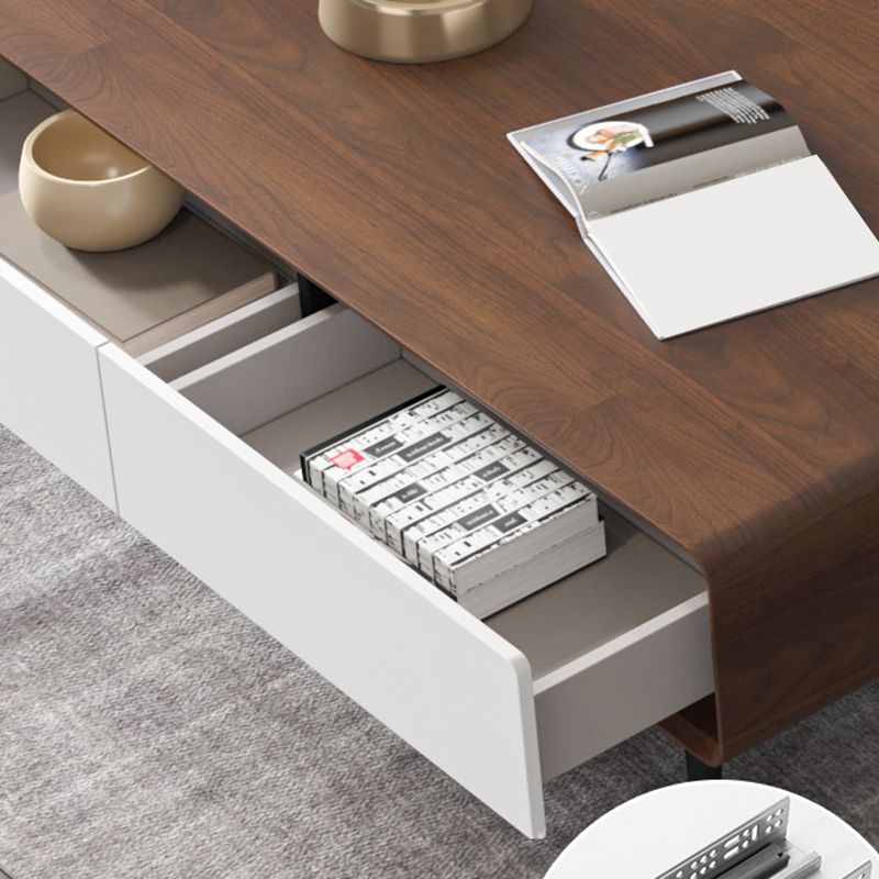 15"H Contemporary Coffee Table Single Coffee Cocktail Table with Storage