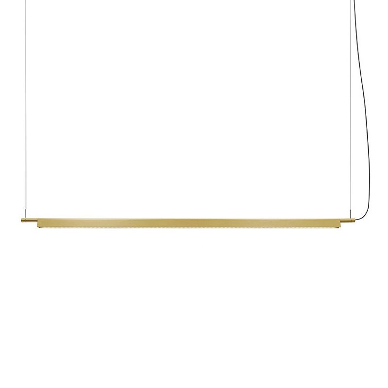 Black / Gold Linear Kitchen Island Fixture Minimalist Metal Ceiling Pendant