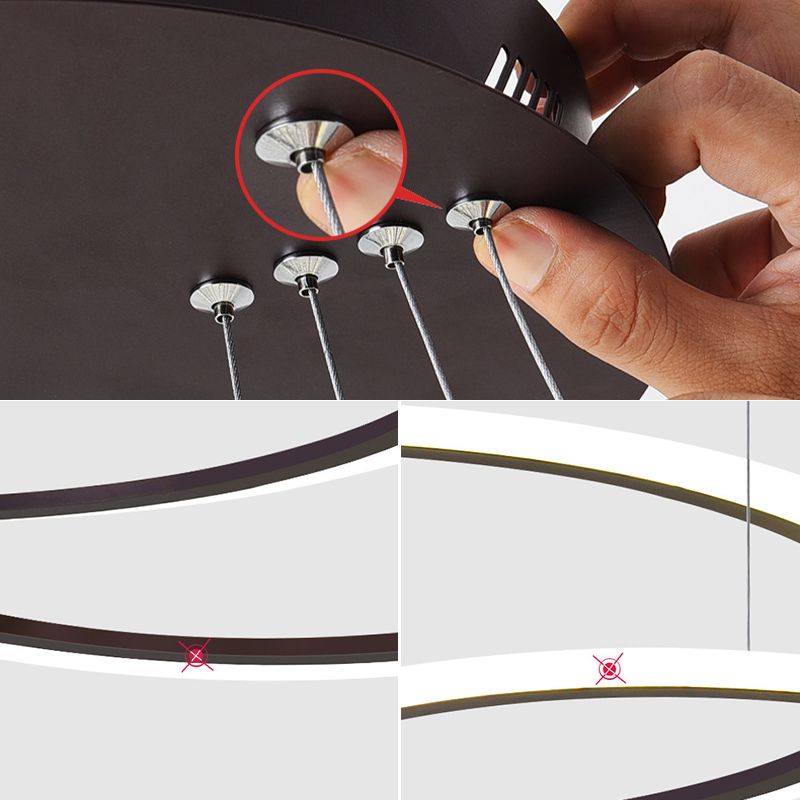 Modern Ring Chandelier Light Fixtures LED Hanging Chandelier for Restaurant