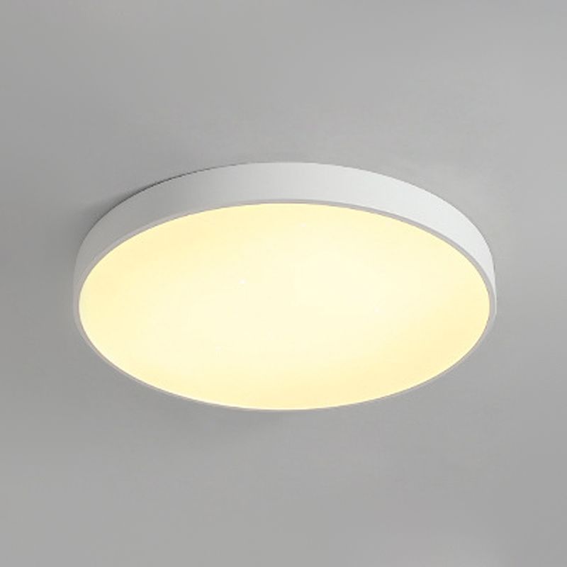 Ronde vorm LED-plafondlamp Modern ijzer 1-lichts inbouw in witte afwerking