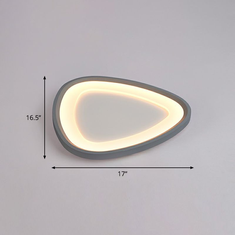 Droplet LED Ceiling Mount Light Minimalistic Metal Bedroom Flushmount Light in Dark Grey