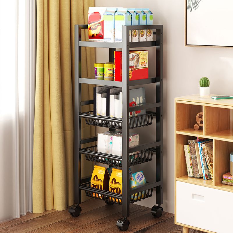 Metal Modern Prep Table Open Storage Home Dining with Basket Prep Table