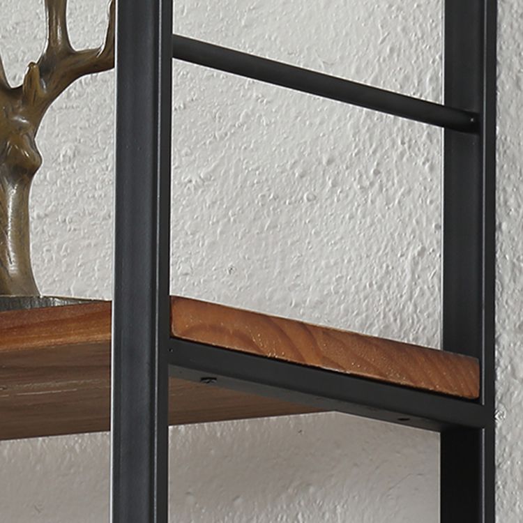 Wall Mounted Industrial Bookshelf Iron Frame Pine Wood Bookshelf for Bedroom