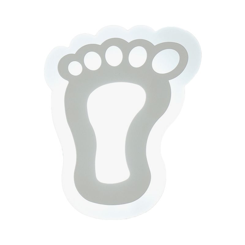 Flat Cartoon Shape Wall Light Modern Stylish Acrylic LED Wall Lamp in White for Stair