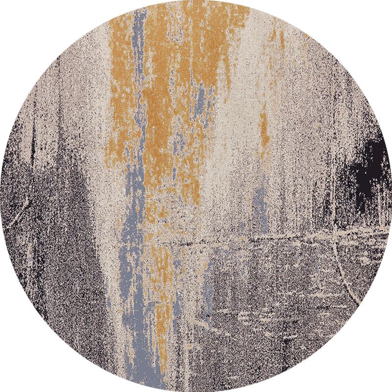 Grey Abstract Area Rug Polypropylene Shabby Chic Rug Washable Anti-Slip Backing Rug for Living Room