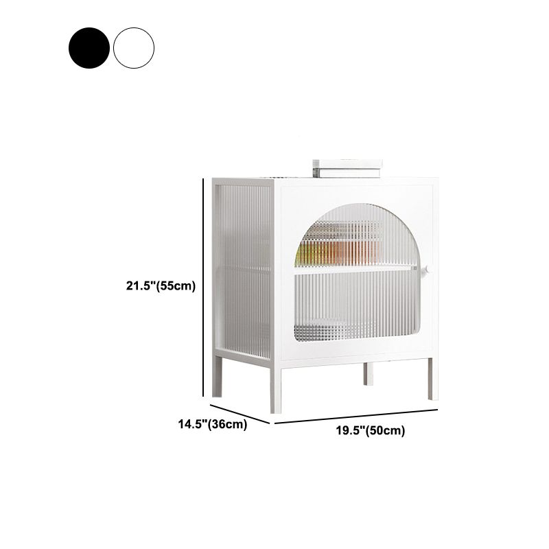 Glam Sideboard with Glass Door Kitchen Server with Metal Frame