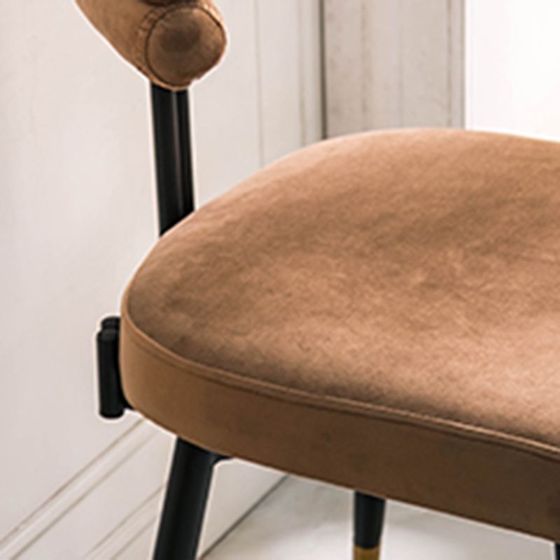 Glam Style Armless Dining Chairs Fabric Home Dining Side Chair