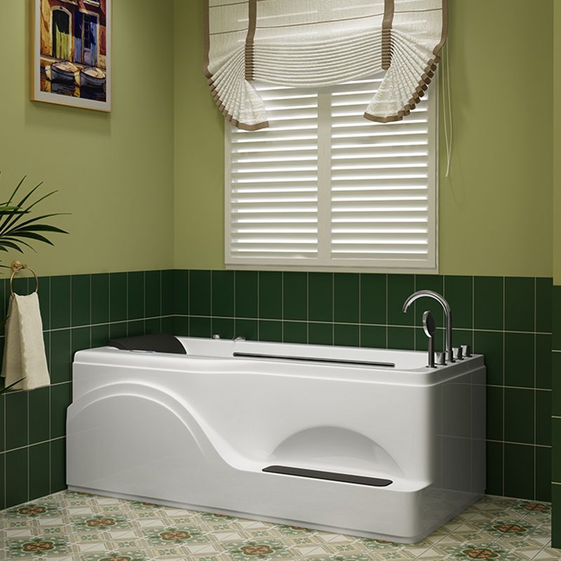 Rectangular Alcove Bathtub Acrylic Home Bath Tub in White for Bathroom