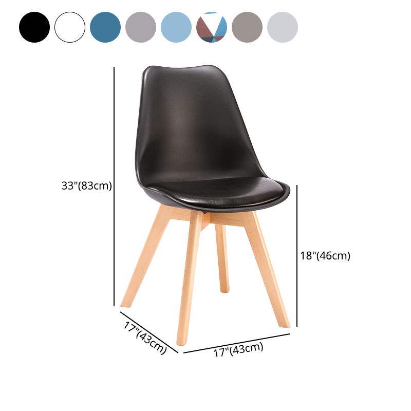 Scandinavian Bedroom Upholstered Side Chair Matte Finish Parsons Dining Chair