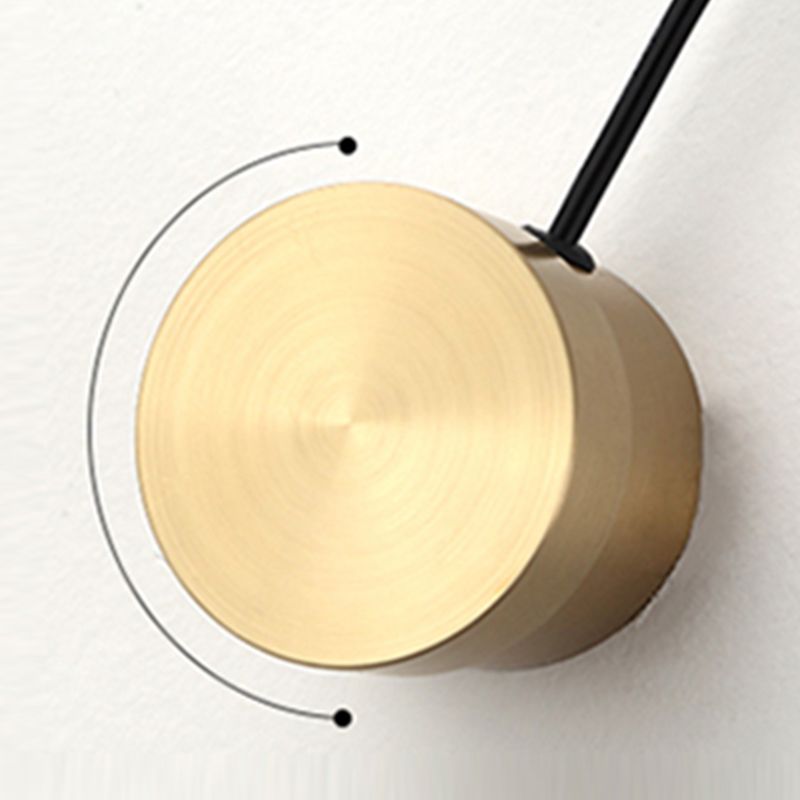 Round Metal Wall Sconce Modern Style 1-Light Wall Mount Lighting