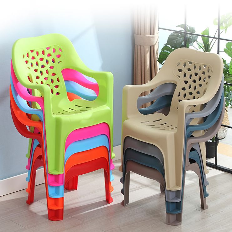 Sillón de comedor interior moderno, sillas de comedor apilables para el hogar de plástico